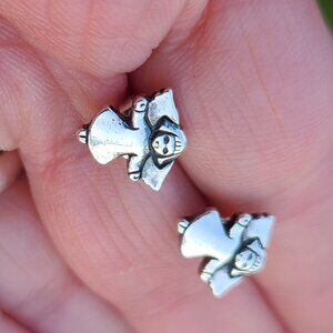 James Avery Retired Guardian Angel Stud Earrings Sterling Silver